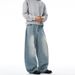 Men's American Classic Washed Denim Jeans Cat Whisker Blade Cuts Baggy Tapered Loose Fit Straight Leg Jeans for Men And Women_mkmklike.com