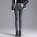 Fashionable Fleece-lined Jeans, New Autumn And Winter Slim-fit Pants, High-waisted With Button Design, Versatile_mkmklike.com