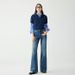 Trendy & Elegant High-Waisted Flare Jeans For Women - Stretchy Denim Wide-Leg Pants With Vintage Wash_mkmklike.com