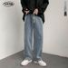 Men's Retro Straight Leg Jeans Elastic Waist Casual Wide Leg Trousers American Style Wear Archer0603 Loose Fit_mkmklike.com