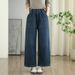 Clair 2024 Winter New Fleece-Lined Thickened Elastic Waist Warm Jeans Long Pants Wholesale Trend_mkmklike.com