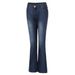 Retro Flare Jeans – Mid-Rise Stretch Bootcut Denim Pants For Women (Vintage Wash, Curve-Hugging Silhouette)_mkmklike.com