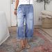 Women's Clothing Women's Loose Casual Jeans Wide Leg Street Style Solid Color Washed Denim Pants For Formal & Casual_mkmklike.com