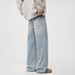 Men's Clothing & Archer0603 & Men's Light Blue Washed Blue Jeans, New Autumn Style, American Loose Straight Leg Pants_mkmklike.com