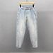 Men's Slim Fit Stretch Jeans - Premium Lightweight Denim Pants For Spring & Summer (Blue, 28-34 Waist)_mkmklike.com