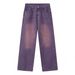 Retro Color Wide-leg Pants Straight Version Loose Straight Wash White Jeans Men And Women_mkmklike.com