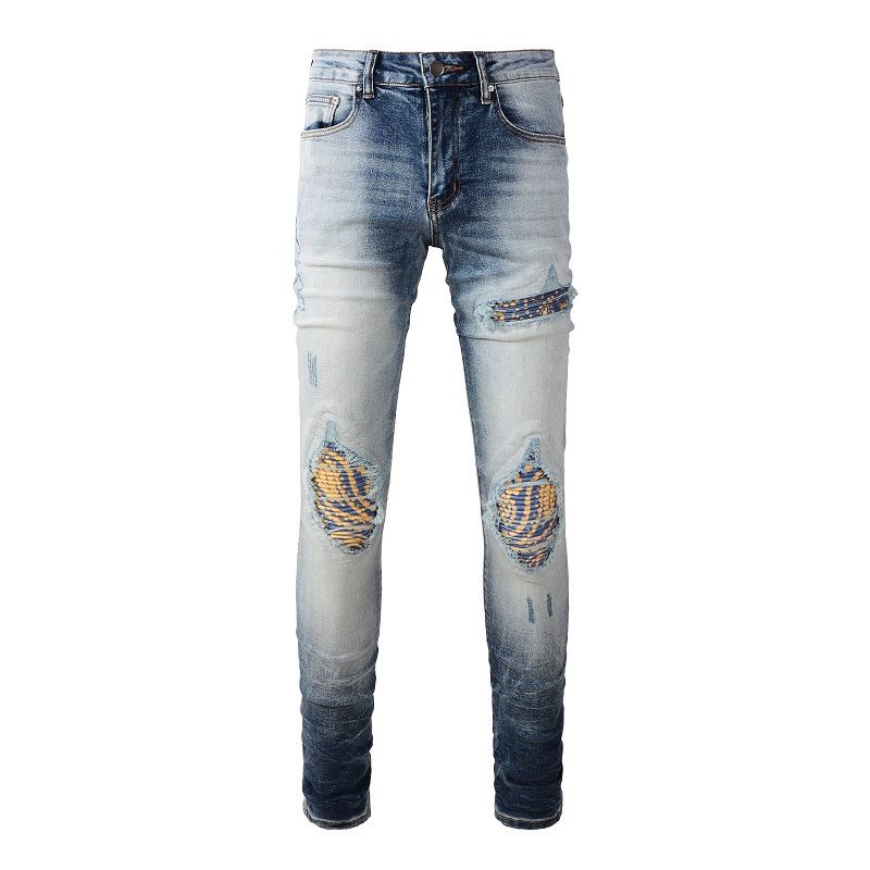 Men's Clothing American Jeans High Street Fashion Brand Jeans Men's Ripped Jeans Slim Fit Pants 1330_mkmklike.com