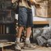 Men's Washed Workwear Denim Shorts Summer Thin Mid-Length Loose Straight Sports Pants American Street Versatile_mkmklike.com