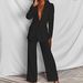 Women's fashionable temperament long-sleeved suit straight trousers suit_mkmklike.com