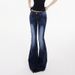 Women's Clothing American Retro Low-Rise Flared Jeans - Stretchy Bootcut Pants For Women (Extended Length)_mkmklike.com