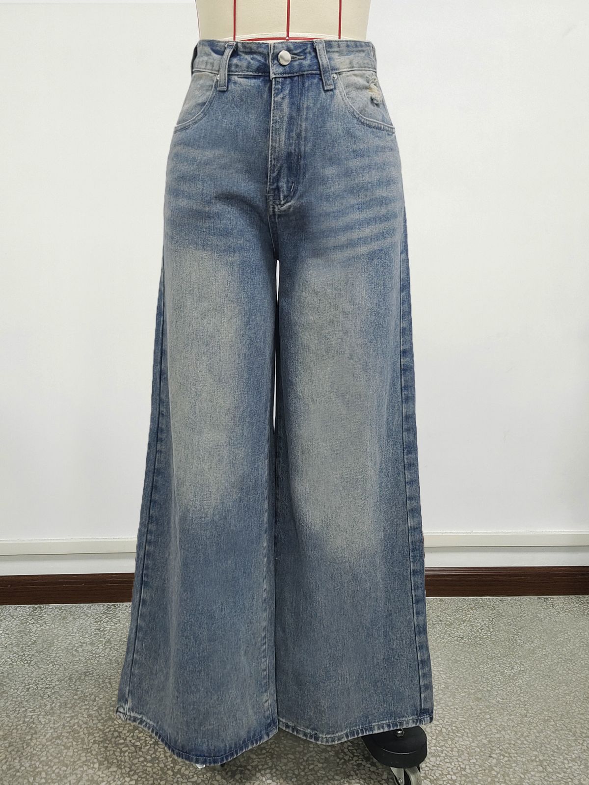 K Wide-leg Jeans For Women; Loose And Casual Trousers_mkmklike.com