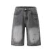 Men's Clothing European And American High Street Foreign Trade Washed White Diamond Studded Retro Denim Shorts Shorts Jeans_mkmklike.com
