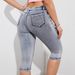 Women's Clothing Women's Slim Fit Zippered Cropped Jeans Faux Pockets Style Versatile Stylish Denim For Formal & Casual For Women_mkmklike.com