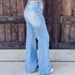 Women's High-Waisted Washed Wide-Leg Jeans – Vintage Stretch-Free Denim Pants For Casual & Office Wear (Blue, 95% Cotton)_mkmklike.com