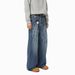 Men's Streetwear Vintage Washed Wide Leg Straight Denim Jeans With Lightning Print | Trendy Korean Style Loose Fit Cotton Blend Pants_mkmklike.com