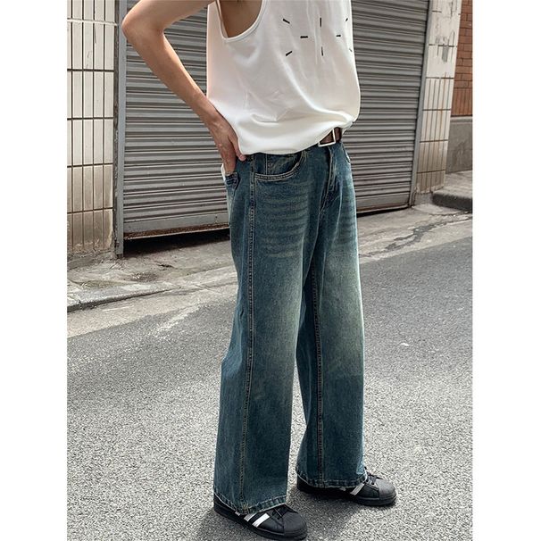 Nordmann American Style Vibe Jeans Men Straight Loose New Casual Trendy Brand Retro High Street Cool Long Pants_mkmklike.com