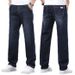 Autumn New Loose Jeans Men's Plus Size Straight Leg Elastic Men's Pants Wear-resistant And Versatile Thick Long Pants_mkmklike.com