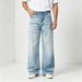Men's Classic Straight-Leg Jeans – Vintage Washed Denim With Cat Whiskers, All-Season Stretch Comfort (Minimalist, Timeless, Versatile)_mkmklike.com