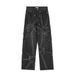 High Street Design Spider Web Denim Straight Men's National Trend Niche Punk Wide Leg Pants_mkmklike.com