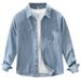 Retro Denim Long Sleeved Shirt, New Fashionable And Versatile, Artistic And Casual Loose Top, Men's Clothing_mkmklike.com