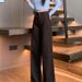 Merlad Brown High Waist Wide Leg Jeans for Women Loose Fit Slimming Fleece Lined Straight Leg Pants Autumn Winter plus Size_mkmklike.com