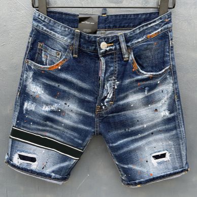 Men's Slim Fit Stretch Denim Shorts European American Style Guangzhou Paint Coated New 917_mkmklike.com