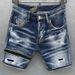 Men's Slim Fit Stretch Denim Shorts European American Style Guangzhou Paint Coated New 917_mkmklike.com