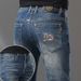 High-end Embroidered Jeans Men's Autumn And Winter Thick Slim-fitting Straight Small Feet Casual Versatile Pants_mkmklike.com