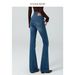 Women's High Waisted Flared Jeans Supermodel Style Three Button Four Way Stretch Slim Fit Retro Hip Lifting Denim For Winter Size 25_mkmklike.com