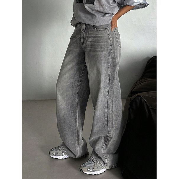 Vintage High Waist Flare Jeans For Women - Stretch Cotton Wide Leg Trousers With Distressed Details, Comfortable Retro Denim Pants For Casual Wear_mkmklike.com