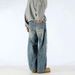 High Street Dirty Dyed Ripped Scimitar Jeans Men's Autumn Trendy Brand Vibe Wide Leg Silhouette Loose Straight Long Pants_mkmklike.com