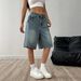 Women's Slim Fit Denim Capri Pants American Street Style Fashion Summer Trendy in Stock_mkmklike.com
