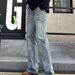 Cleanfit Whiskered Bamboo Pattern Men's Jeans High Street Style Straight Leg Slightly Flared Vibe Pants For Autumn Winter Trendy_mkmklike.com