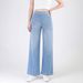 High-waisted Stretchy Washed Knit Jeans, Wide-leg Loose Straight Pants, Versatile Casual Women's Trousers, 2026 Autumn_mkmklike.com