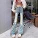 K Vintage Slim-fit Women's Jeans, Flared Trousers, Straight-leg Pants, Floor-length Pants With A Bohemian Retro Style_mkmklike.com