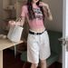 White High-Waisted Denim Shorts for Women Loose Straight Leg Versatile plus Size Wide Leg Pants for Curvy New Summer Style_mkmklike.com