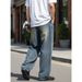 Men's Clothing Men's Loose Straight Leg Jeans European Style Minimalist Retro Color Washed Casual Trousers_mkmklike.com