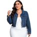 Women's Clothing Plus Size Retro Denim Top Versatile Fashionable Short Jacket_mkmklike.com