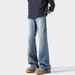 Men's Stretch Denim Pants – Tall & Slim Fit Washed Jeans For Teenagers (S-3XL, Mid-Rise Straight Leg)_mkmklike.com