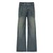 "Vintage Washed Patchwork Low Rise Jeans For Women, Comfortable Loose Fit Casual Denim Pants, Retro American Style Distressed Jeans"_mkmklike.com