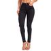 Women's Clothing Mid Waist Slim Elastic Black Tight Skinny Pants Jeans Elastic_mkmklike.com