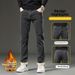 Men's Slim Fit Straight Leg Jeans - Fleece Lined Winter Denim Pants With Comfort Stretch_mkmklike.com