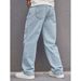 Men's Retro Loose Straight Jeans – American High Street Vintage Denim Pants (S-XXXL, Light/Dark Blue/Black/White)_mkmklike.com