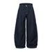 Loose Wide-Leg Scimitar Pants Men's Jeans Hip-Hop Rock Trendy Stitching Design Pleated Floor-Length Trousers_mkmklike.com
