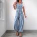 Women's Fashion Casual Loose Wide Leg Denim Overalls Jeans_mkmklike.com