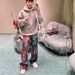 Women's Clothing Color Printing Ink Painting Palette Wide Leg Jeans Casual Pants Men And Women's Same Style_mkmklike.com