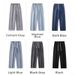 Men's Clothing Solid Color Straight Leg Jeans Trendy Loose Drawstring Pants For Teenagers Autumn Winter Collection_mkmklike.com