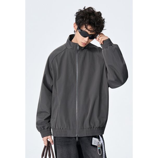 Cleanfit Deconstructed Stand-up Collar Bomber For Men, American Style Short Baseball With A Structured Shoulder_mkmklike.com