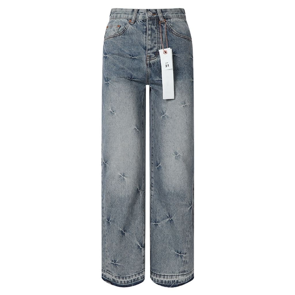 Men's Clothing Trendy European And American Style Men's Trendy New Anti Old Casual Straight Pants Flared Pants Jeans American Style_mkmklike.com