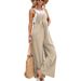 Women"s Solid Color Casual Strappy Jumpsuits _mkmklike.com